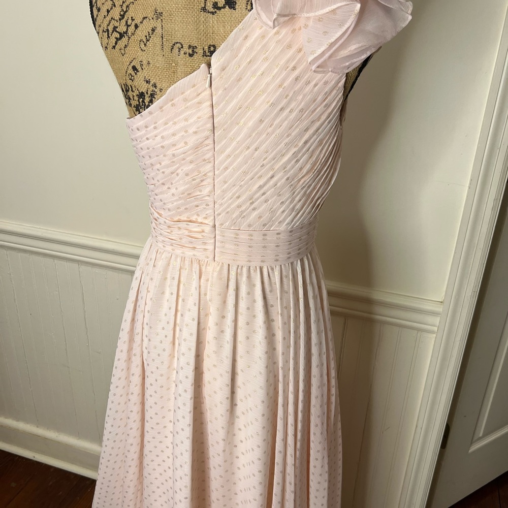 Elegant One-Shoulder Pink Dress - Picture 9 of 12
